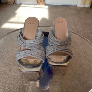 New Silver Sparkly Sandals